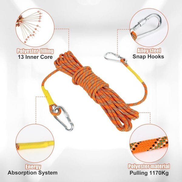 TWSOUL Tree Climbing Spikes Kit, with Adjustable Climbing Belt and Upgrade Rope, 304 Stainless Steel Tree Climbing Gear Tool for Climbing, Picking Fruit, Indoor and Outdoor Sports - Image 8