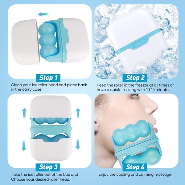 Ice Roller for Face,Eyes,Women Gifts Idea,Therapeutic Cooling to Tighten Brighten Complexion and Reduce Wrinkles,Massager Under Eye Puffiness,Migraine and Pain Relidf - Image 6