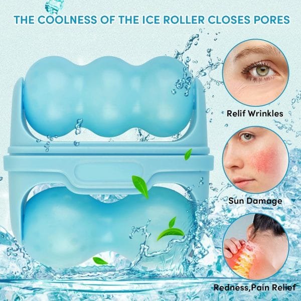 Ice Roller for Face,Eyes,Women Gifts Idea,Therapeutic Cooling to Tighten Brighten Complexion and Reduce Wrinkles,Massager Under Eye Puffiness,Migraine and Pain Relidf - Image 8