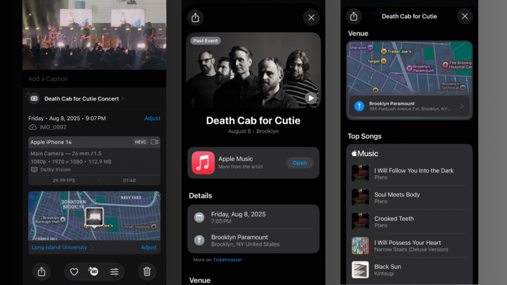 'Event Recognition' in iOS 26's Photos App Will Label Concerts and Sporting Events You Attended