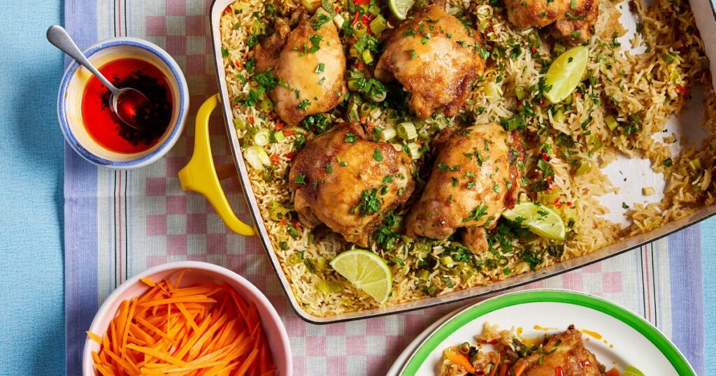 Lemongrass & ginger baked chicken rice Lemongrass & ginger baked chicken rice