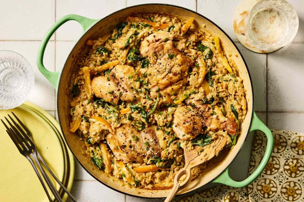 High-Protein Balsamic Chicken Orzo