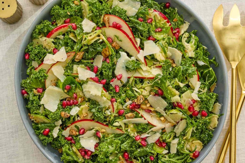 Brussels Sprouts, Kale & Pear Salad