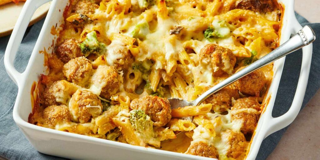 No-Peek Meatball Alfredo Casserole Recipe