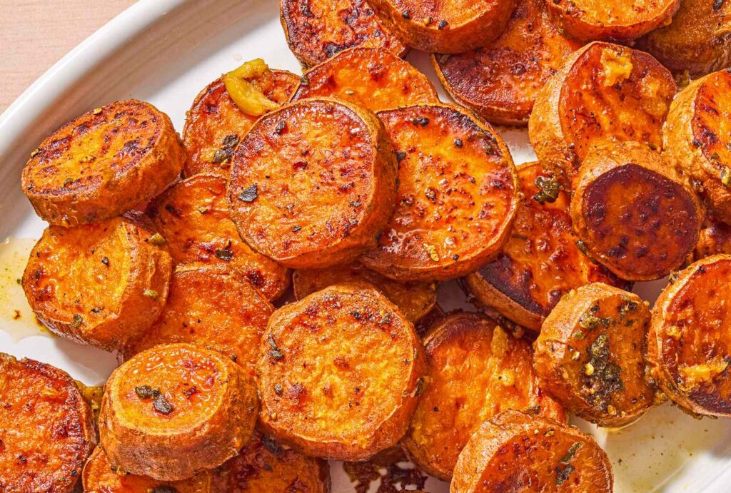 Roasted Garlic Melting Sweet Potatoes Roasted Garlic Melting Sweet Potatoes