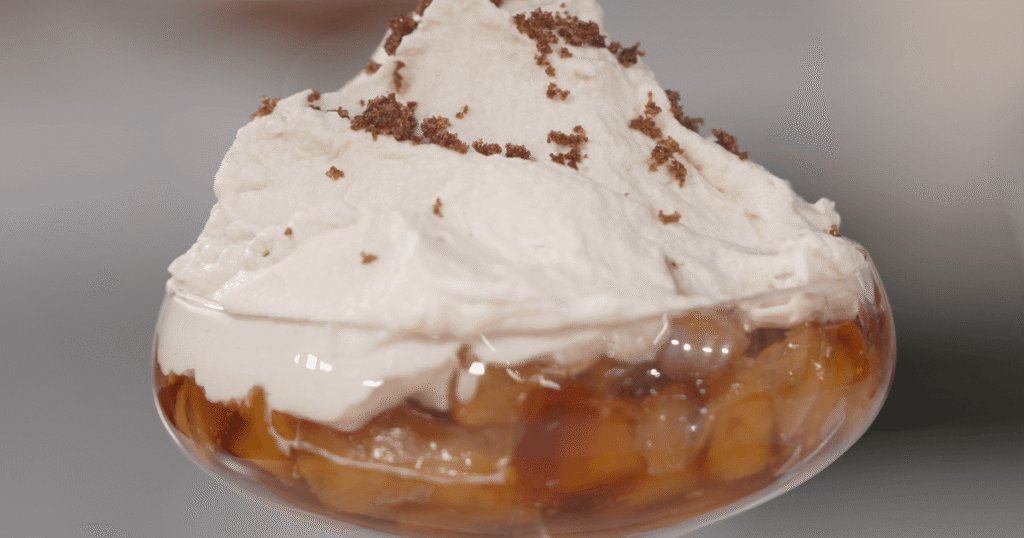 Caramelised Poached Pineapple In Rum With Coconut Cream