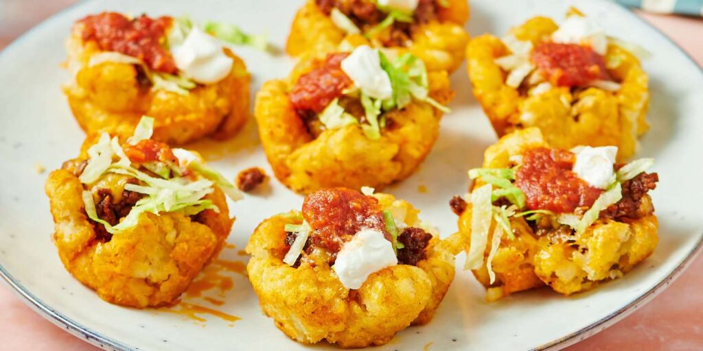 Loaded Tater Tot Taco Cups Recipe Loaded Tater Tot Taco Cups Recipe
