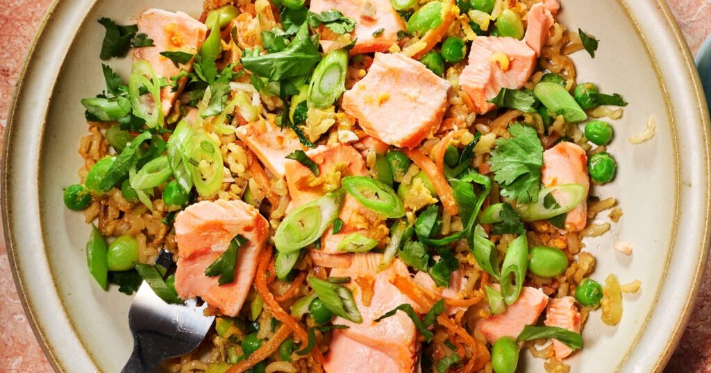 Salmon & pea fried protein rice